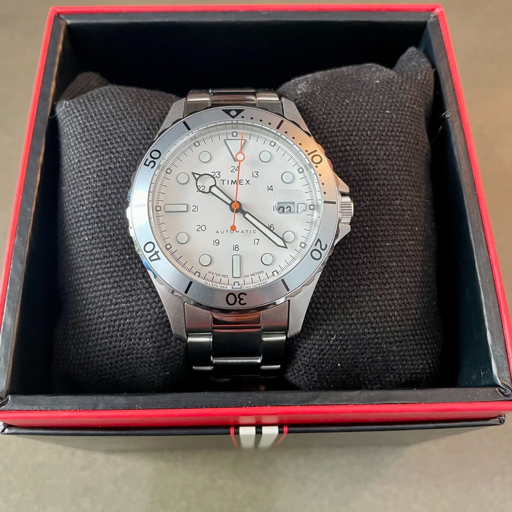 Rare Huckberry x Timex - Navi XL Automatic “Arctic” - Rolex Explorer II Clone